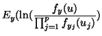 $\displaystyle E_y(\ln( \frac{f_y(u)}{\prod_{j=1}^p f_{y_j}(u_j)})$