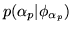 $\displaystyle p(\alpha_p\vert\phi_{\alpha_p})$