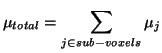 $\displaystyle \vec{\mu}_{total}=\sum_{j\in sub-voxels}\vec{\mu}_j$