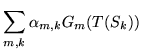 $\displaystyle \sum_{m,k} \alpha_{m,k} G_m(T(S_k))$
