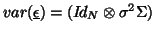 $var(\underline{\epsilon})=(I\!d_N \otimes \sigma^2 \Sigma)$