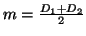 $m=\frac{D_1+D_2}{2}$