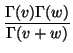 $\displaystyle \frac{\Gamma(v)\Gamma(w)}{\Gamma(v+w)}$