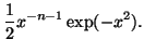 $\displaystyle \frac{1}{2} x^{-n-1} \exp(-x^2).$