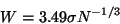 \begin{displaymath}W = 3.49 \sigma N^{-1/3}
\end{displaymath}