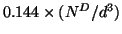 $0.144 \times (N^D / d^3)$