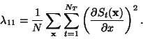 \begin{displaymath}
\lambda_{11} = \frac{1}{N} \sum_{\ensuremath{\mathbf{x}}} \s...
...{\partial S_t(\ensuremath{\mathbf{x}})}{\partial x} \right)^2.
\end{displaymath}