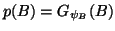 $p(B)=G_{\psi_B}(B)$