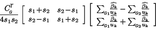 \begin{displaymath}\!\!\!\frac{C_{_{\mbox{\tiny\textit{\sffamily {$\!$G}}}}}^{\m...
...}}}}}_2}\!\!\frac{\widehat{\beta_k}}{u_k}\\
\end{array}\right]\end{displaymath}