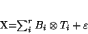 \begin{displaymath}
X=\sum_i^r B_i \otimes T_i + \varepsilon
\end{displaymath}