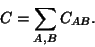 \begin{displaymath}
C = \sum_{A,B} C_{AB}.
\end{displaymath}