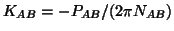 $K_{AB} = - P_{AB}/(2 \pi N_{AB})$