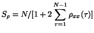 $\displaystyle S_{\rho}=N/[1+2\sum_{\tau=1}^{N-1}\rho_{xx}(\tau)]$