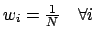 $ w_i=\frac{1}{N} \quad \forall i$