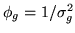 $ \phi_g = 1/\sigma_g^2$