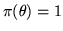 $ \pi(\theta)=1$