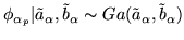 $\displaystyle \phi_{\alpha_p}\vert \tilde{a}_{\alpha}, \tilde{b}_{\alpha} \sim
Ga(\tilde{a}_{\alpha}, \tilde{b}_{\alpha})$