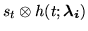 $ s_t \otimes
h(t;\vec{\lambda_i})$