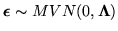 $ \vec{\epsilon}\sim MVN(0,\vec{\Lambda})$