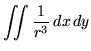 $\displaystyle \iint \frac{1}{r^3} \, dx \, dy$