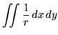 $\displaystyle \iint \frac{1}{r} \, dx \, dy$