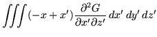 $\displaystyle \iiint (-x + x') \frac{\partial^2 G}{\partial x' \partial z'} \, dx' \, dy' \, dz'$