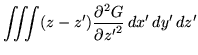 $\displaystyle \iiint (z - z') \frac{\partial^2 G}{\partial {z'}^2} \, dx' \, dy' \, dz'$