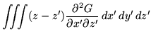 $\displaystyle \iiint (z - z') \frac{\partial^2 G}{\partial x' \partial z'} \, dx' \, dy' \, dz'$
