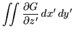 $\displaystyle \iint \frac{\partial G}{\partial z'} \, dx' \, dy'$