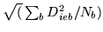 $ {\sqrt(\sum_b
D_{ieb}^2/N_b)}$