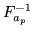 $\displaystyle F_{a_p}^{-1}$