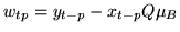 $ w_{tp} = y_{t-p}-x_{t-p}Q\mu_{B}$