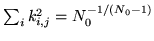 $ \sum_i
k_{i,j}^2 = N_0^{-1/(N_0-1)}$