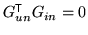 $ G_{un}^{\mathrm{\textsf{T}}}
G_{in} = 0$