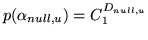 $ p(\alpha_{null,u})=C_1^{D_{null,u}}$